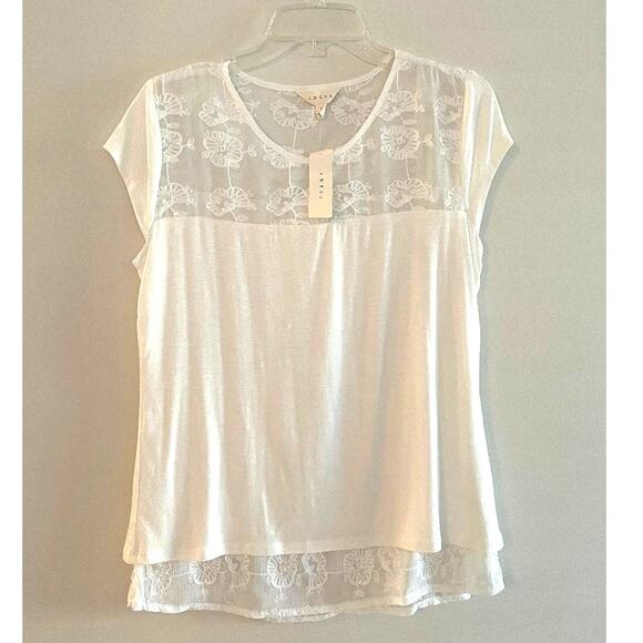 Adiva‎ Sheer Embroidered Floral Top/Blouse Sheer Back Panel Size Small - Picture 2 of 7